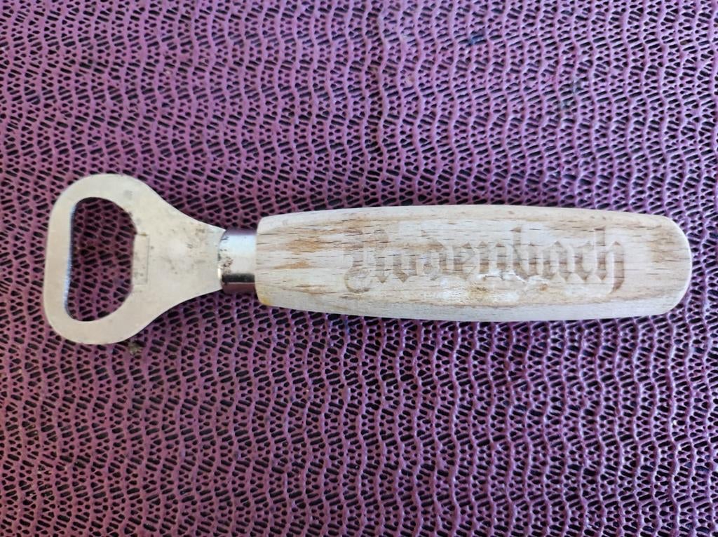Flessenopener met houten handvat - 'Rodenbach', Hout, Ophalen of Verzenden, Overige typen, Gebruikt