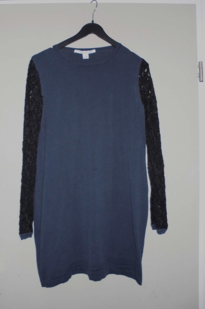 Diane von Furstenberg jurk maat L, Blauw, Maat 42/44 (L), Ophalen of Verzenden, Gedragen