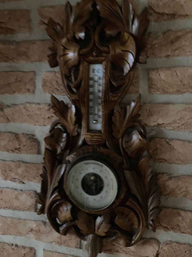 Prachtige houten super gave antieke BAROMETER, Antiek en Kunst, Curiosa en Brocante, Ophalen