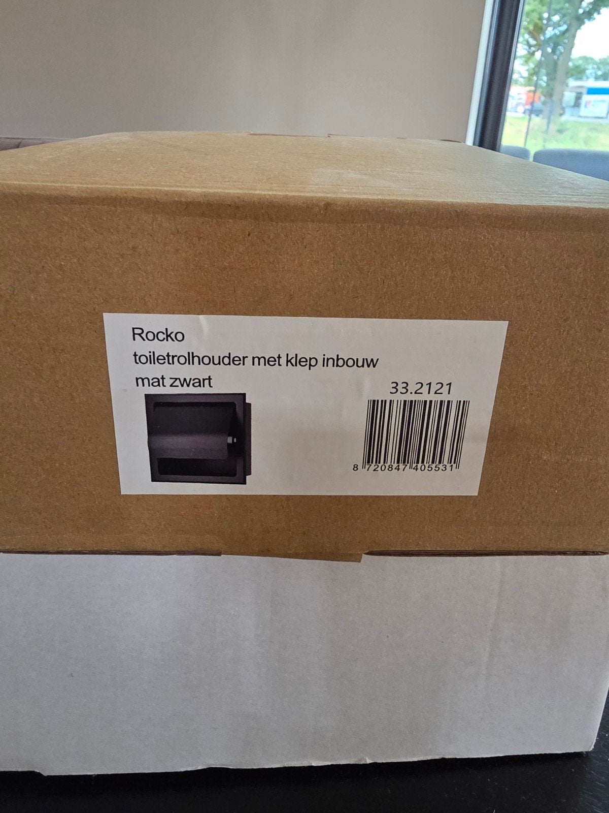 Rocko toiletrolhouder met klep inbouw mat zwart, Ophalen of Verzenden, Nieuw, Zwart, Toilet-accessoire