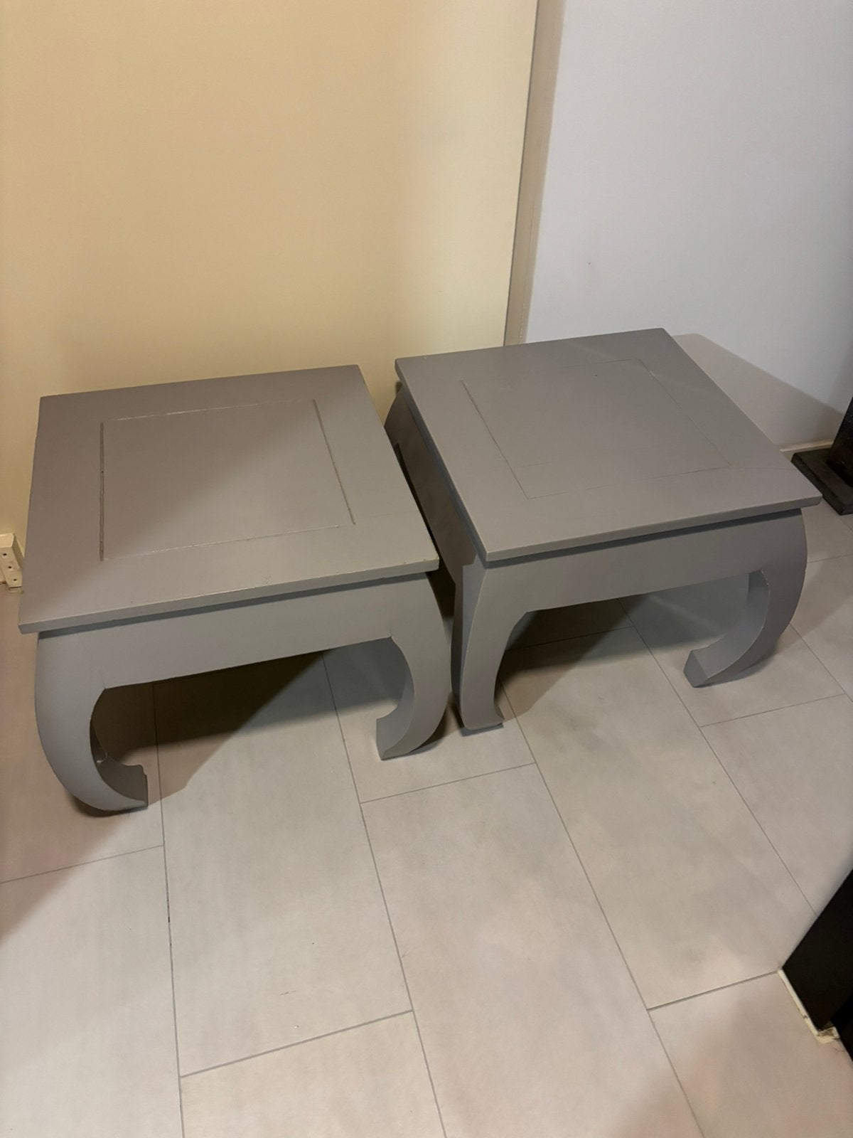 2 houte salontafeltjes 50x50, landelijke stijl, Huis en Inrichting, Tafels | Salontafels, Gebruikt, 5 – 50, 50 tot 100 cm, 50 tot 100 cm