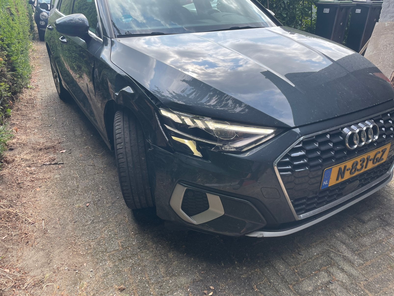 Audi A3 30 tfsi automaat bj 2021 rv schade, Auto diversen, Schadeauto's, Ophalen, Zwart, Benzine