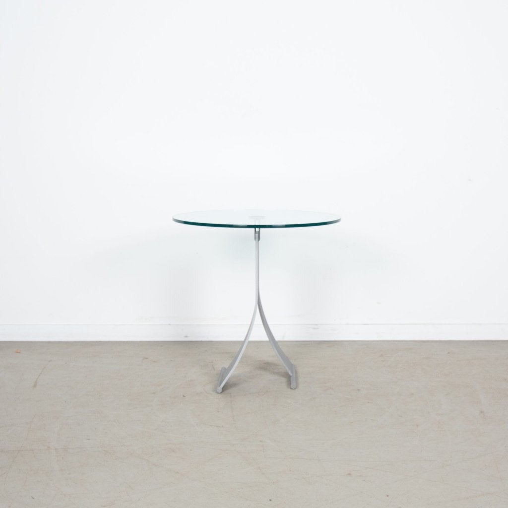 1x Rolf Benz 5170 Bijzettafel Rond Glas Ø60 cm - Metaal, Niet ingevuld, Zo goed als nieuw, Niet ingevuld, Niet ingevuld