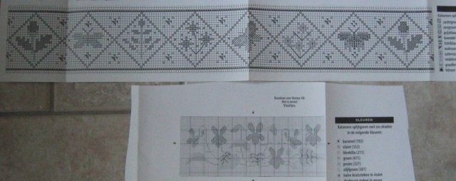 Borduurpatroon  Viooltjes,  vlinders en bloemen  nr 2774 do, Verzenden, Zo goed als nieuw, Handborduren, Patroon