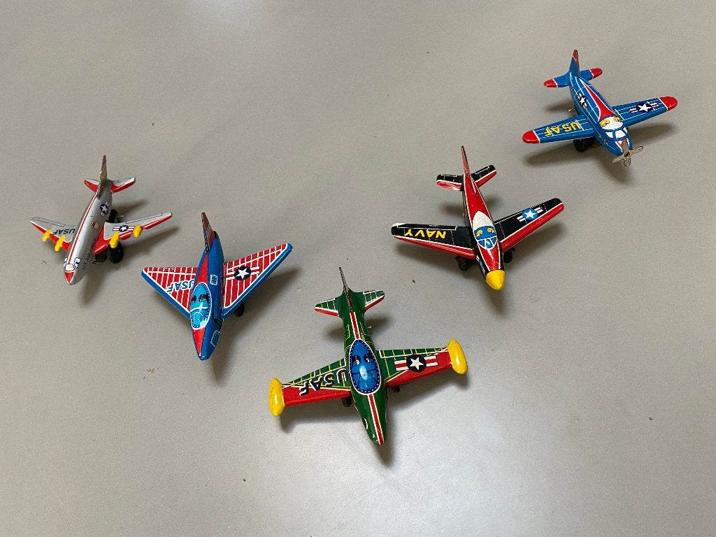 5 blikken vliegtuigen van de US AIR FORCE. Jaren 50/60