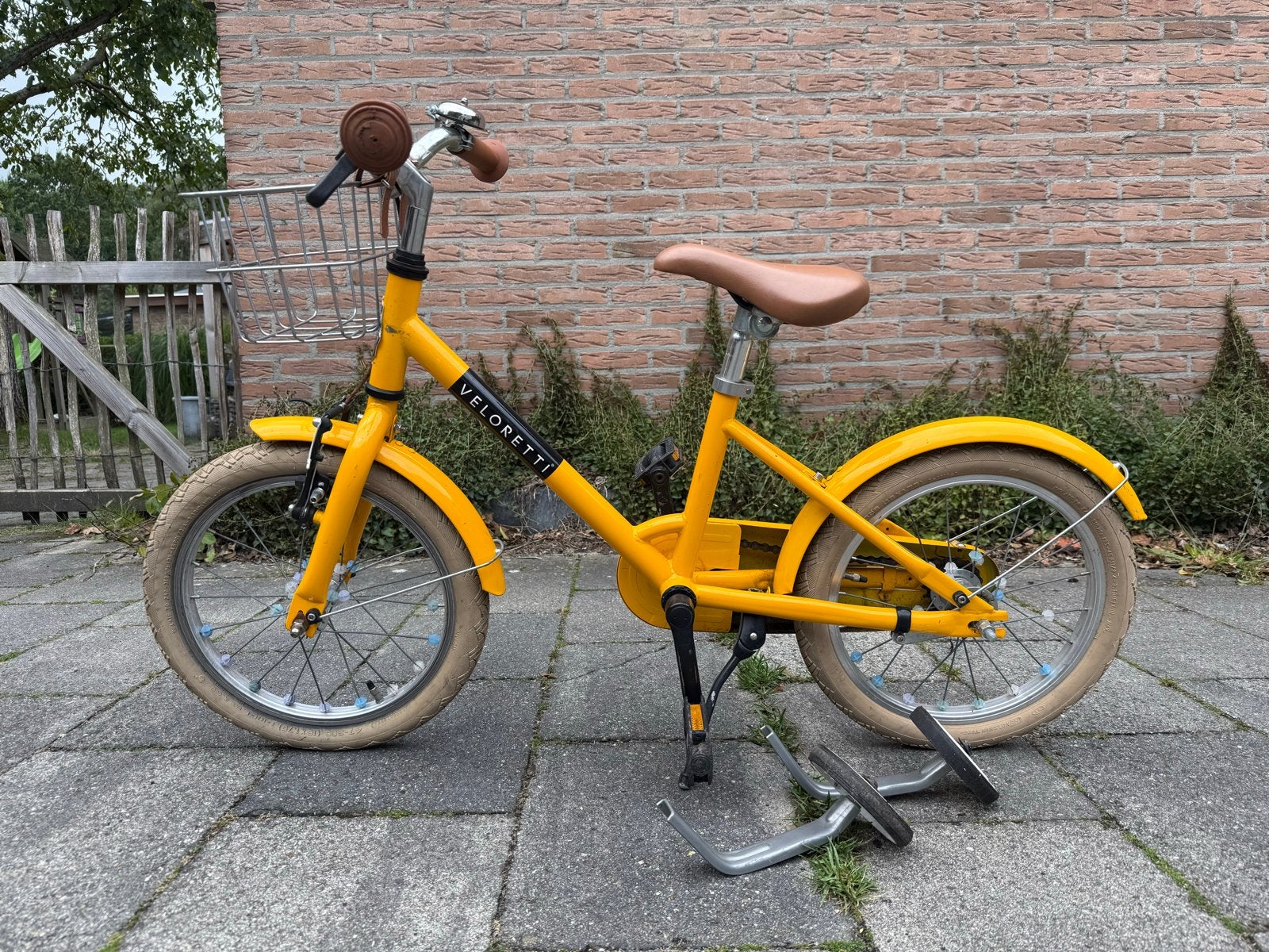 Veloretti Maxi Kinderfiets - Bananarama Geel, Ophalen, Terugtraprem, Zijwieltjes, 16 tot 20 inch