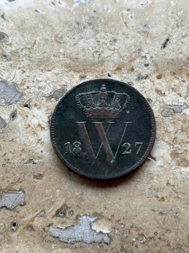 1 cent 1827 B Willem I, hele mooie kwaliteit, Ophalen of Verzenden, Koning Willem I, 1 cent