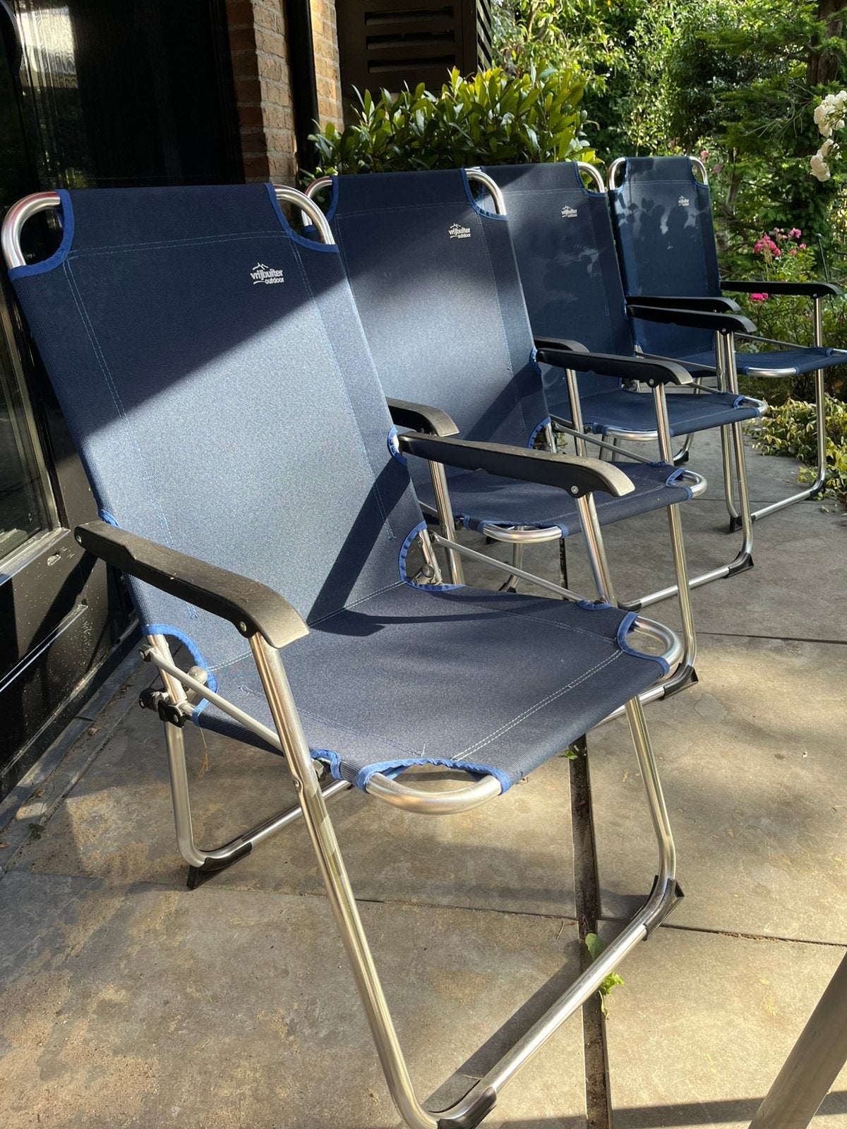 Set van 4 Vrijbuiter campingstoelen, Caravans en Kamperen, Ophalen, Zo goed als nieuw, Campingstoel
