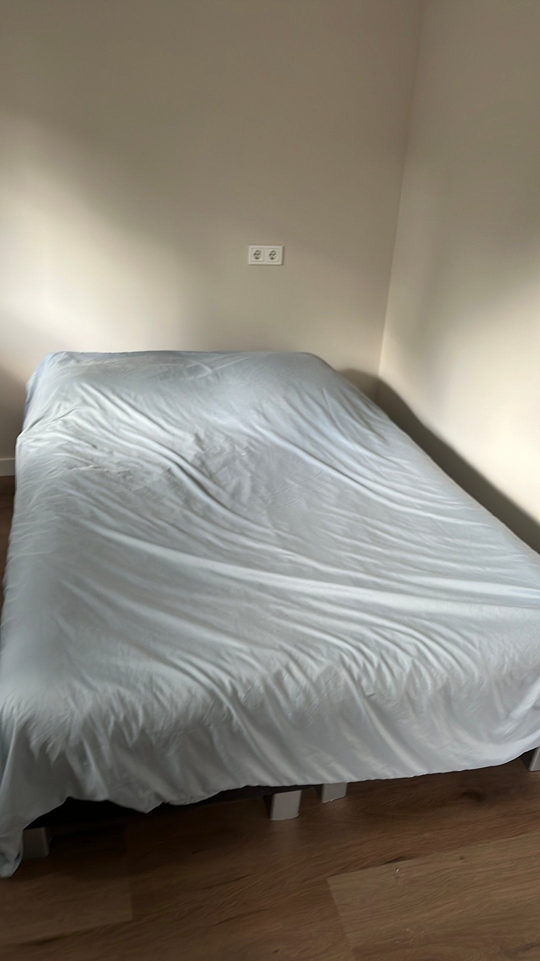 Boxspring 140 x 200 met topper, Ophalen, Gebruikt, Bruin, Tweepersoons