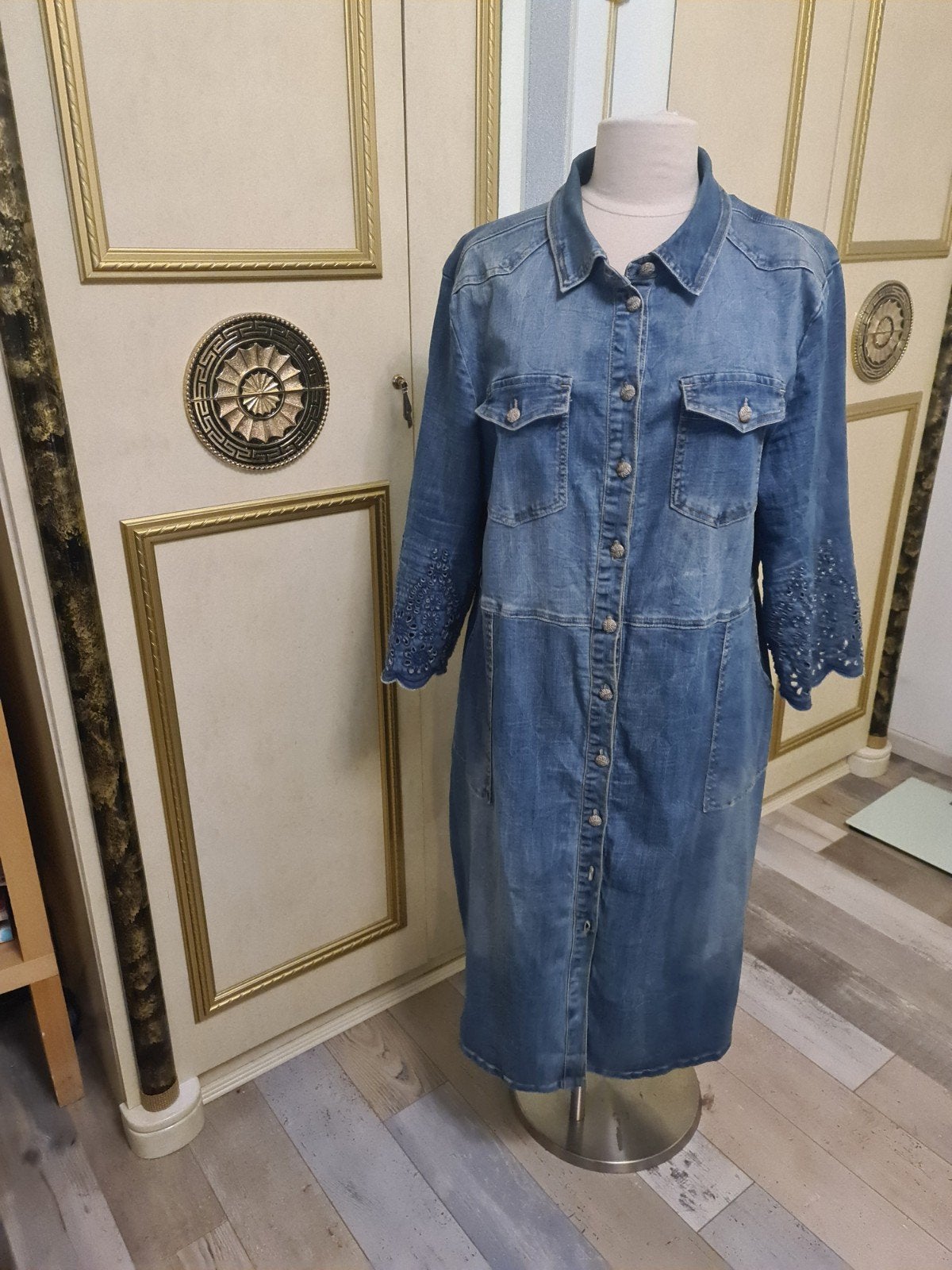 Jeans Jurk  Cream, Blauw, Maat 46/48 (XL) of groter, Ophalen of Verzenden, Zo goed als nieuw