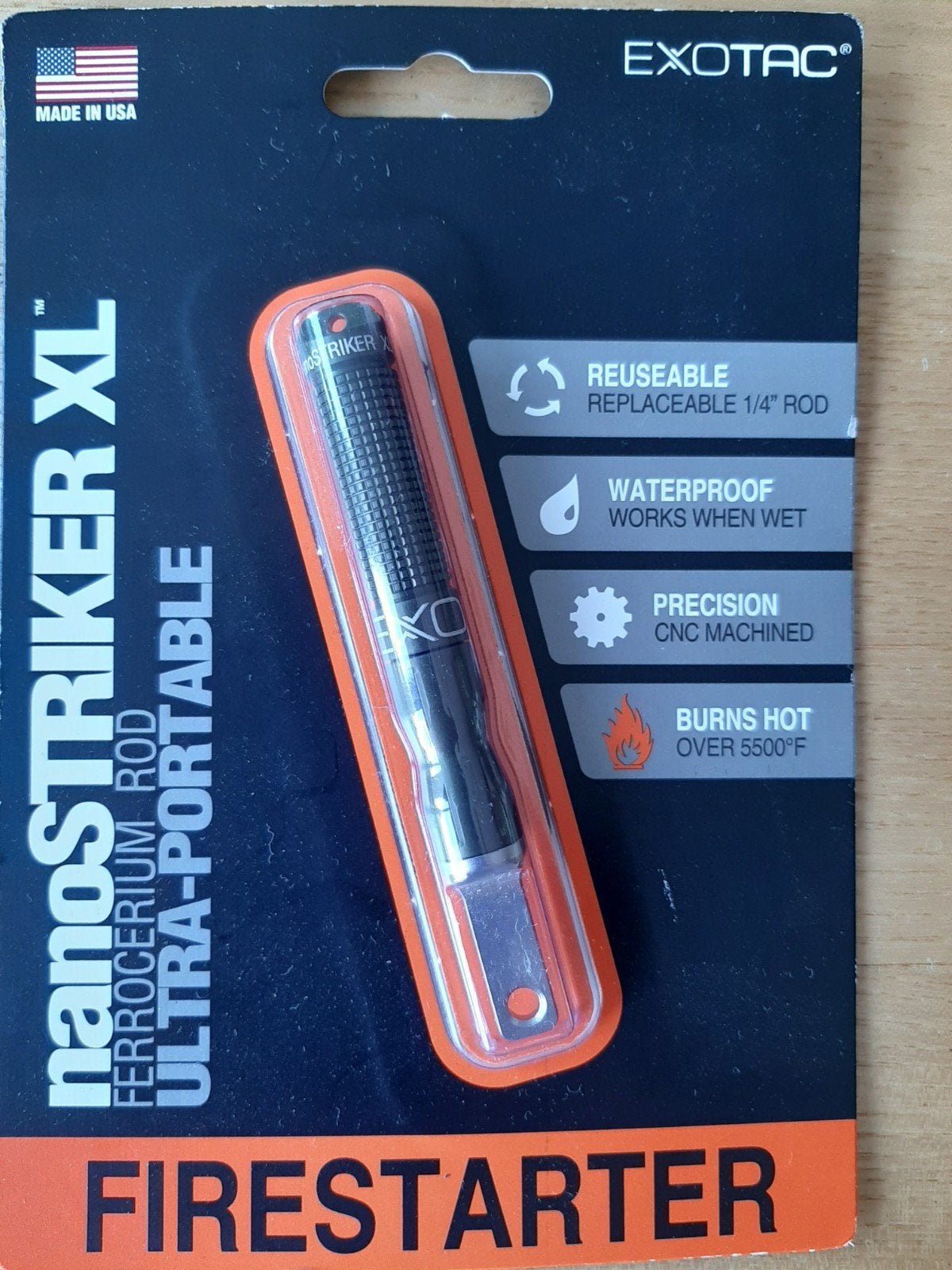 Exotac nanoSTRIKER XL Firestarter - Nieuw in verpakking, Ophalen of Verzenden, Nieuw