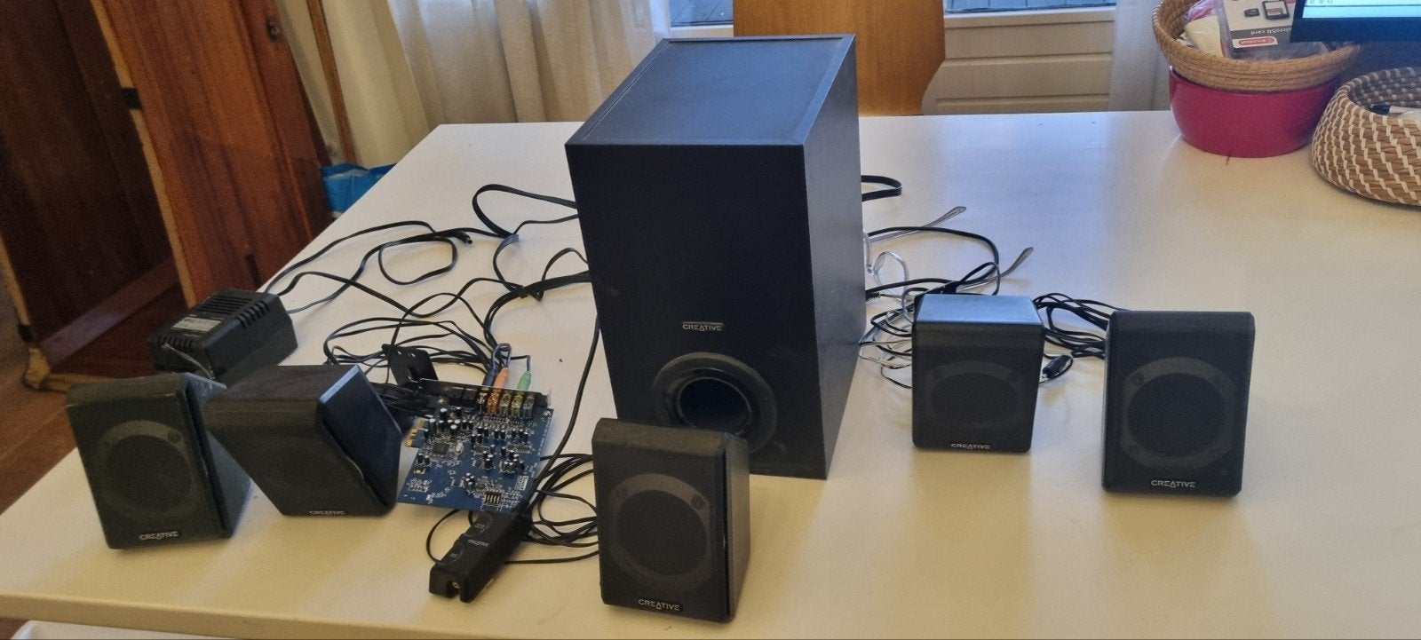 soundblaster en speakerset, Computers en Software, Ophalen, Gebruikt, Audiokanaal 5.1, Creative Labs