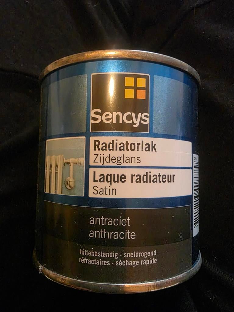 Sencys Radiatorlak 0.25l Zijdeglans Antraciet, Doe-het-zelf en Verbouw, Ophalen