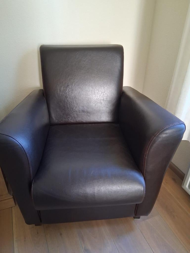 Leren stoelen, Ophalen, Zo goed als nieuw, 75 tot 100 cm, 50 tot 75 cm