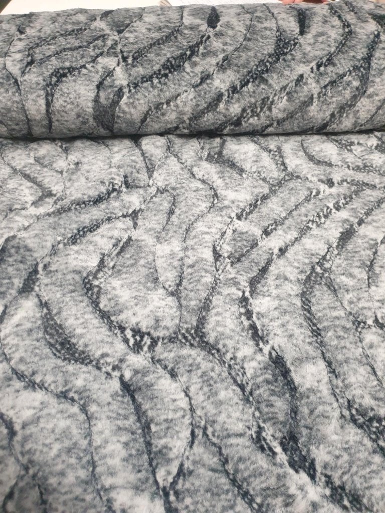 fur grijs woven (11523), Overige materialen, 120 cm of meer, Nieuw, Ophalen of Verzenden