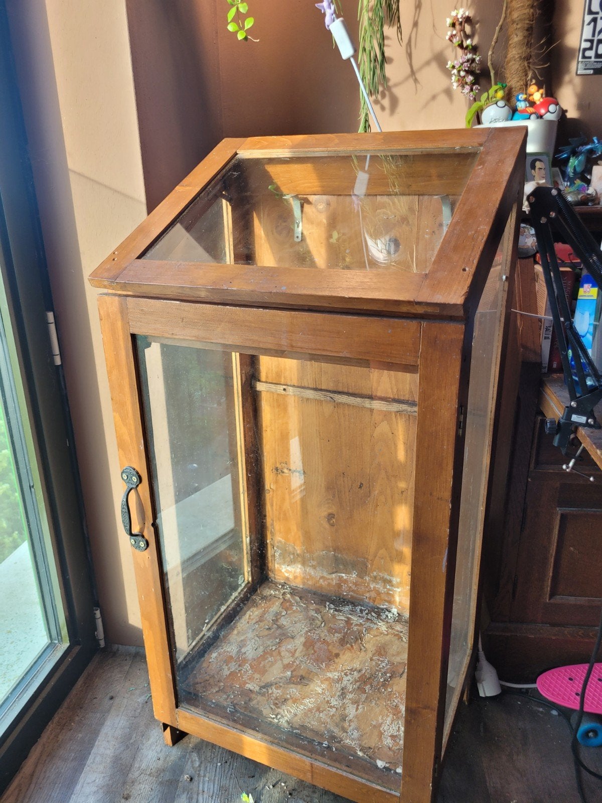Antieke museum vitrine kast - opknapper, 120x55 cm, Ophalen
