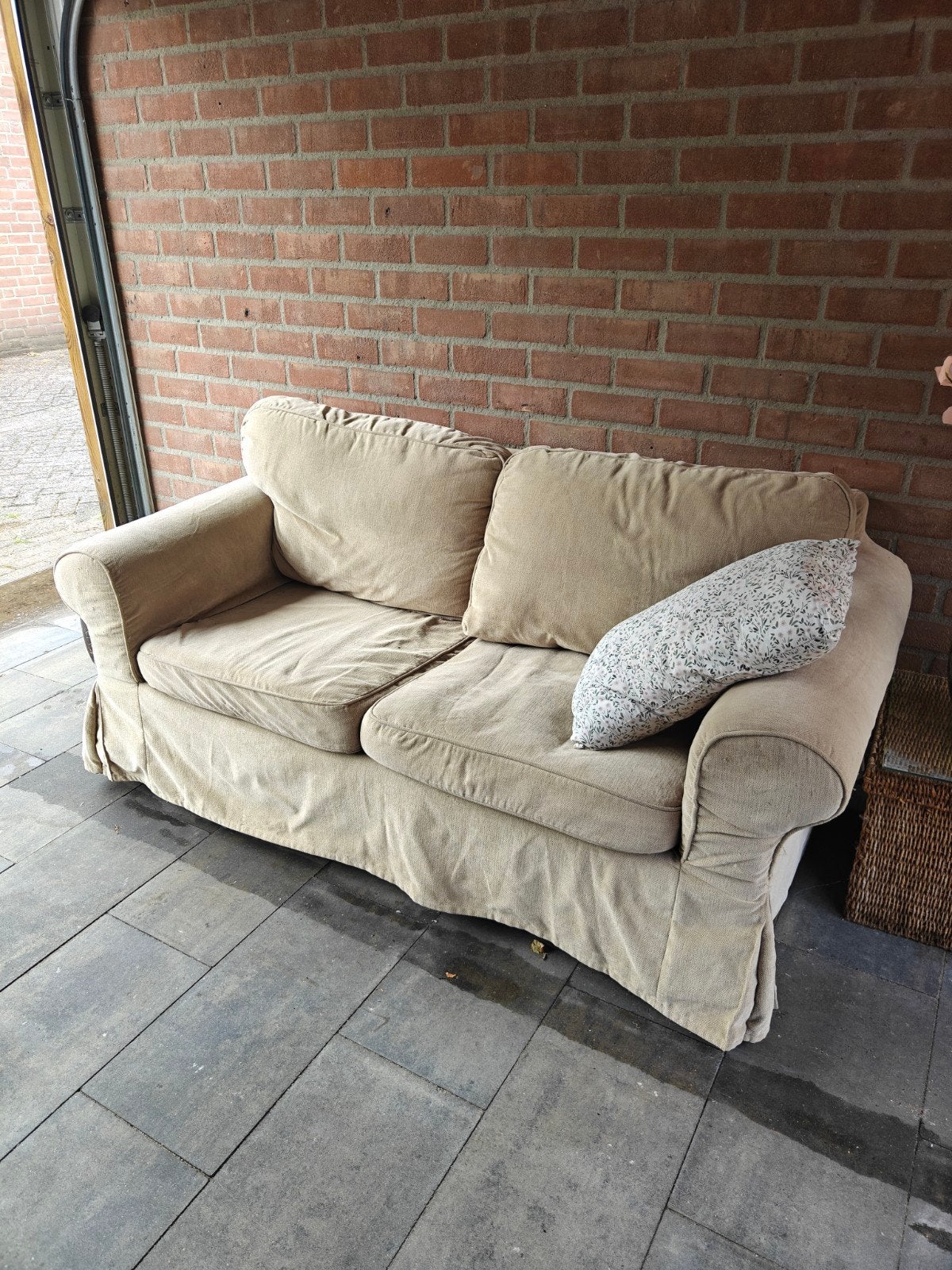 2-zits bank, beige stof Ikea, Ophalen, Gebruikt, Klassiek, Comfortabel, 150 tot 200 cm