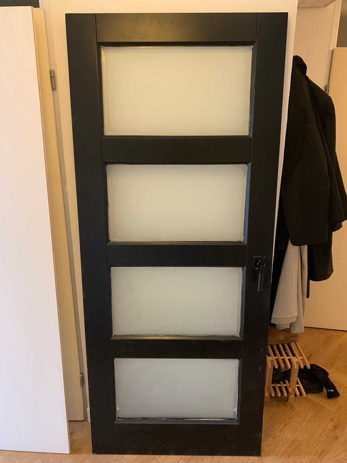 2x binnendeur met glas opdek, Doe-het-zelf en Verbouw, Ophalen, Gebruikt, 80 tot 100 cm, Binnendeur