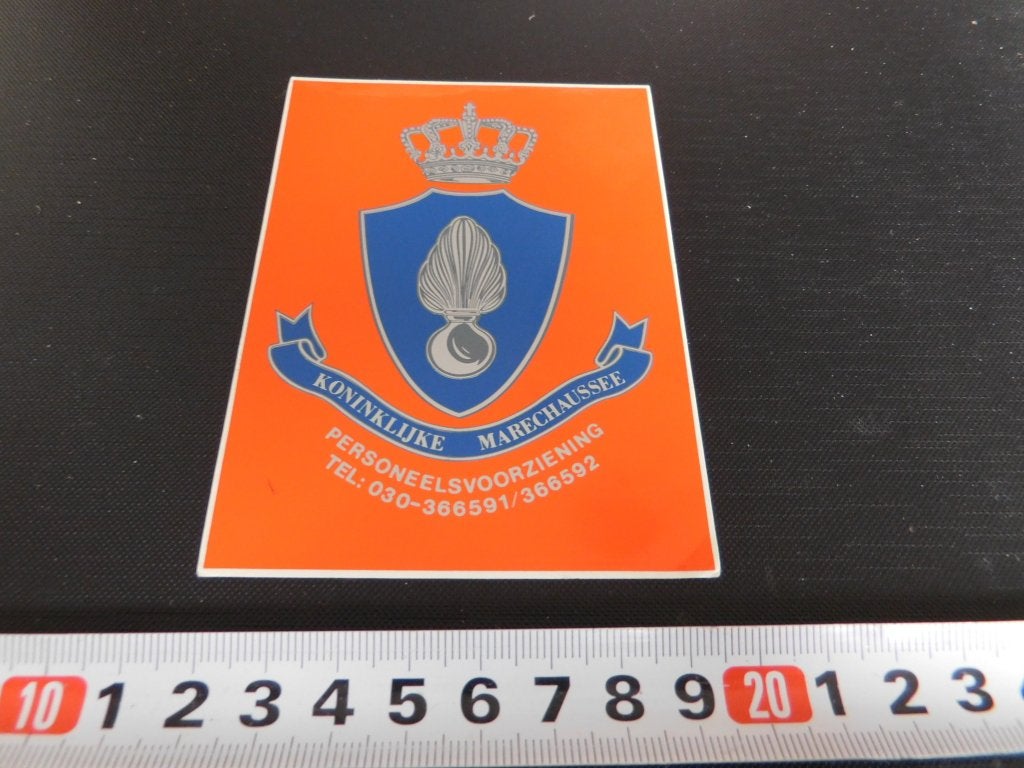 sticker Politie KMAR Leger Marechaussee  MPOM818 *, Ophalen, Zo goed als nieuw