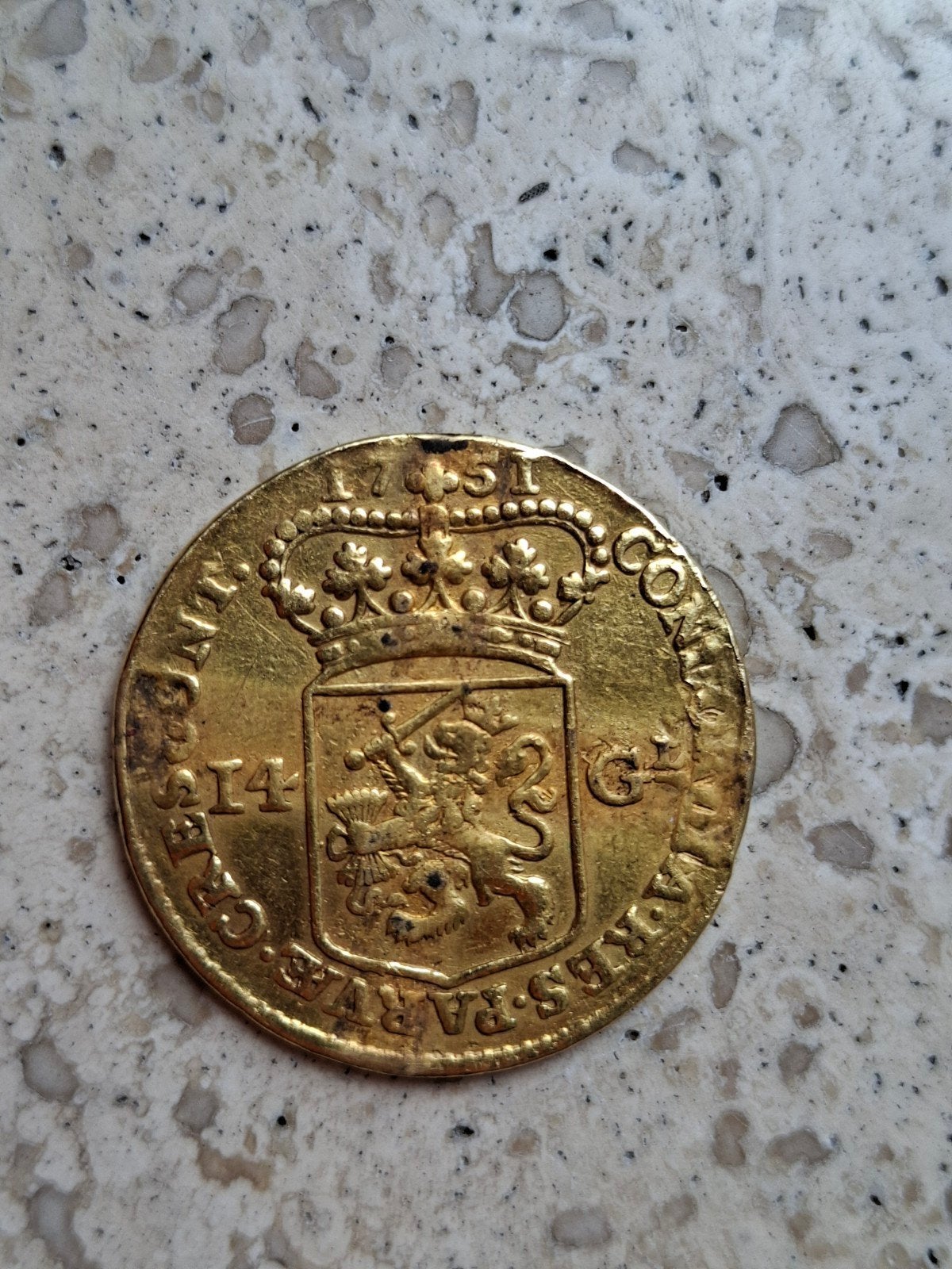 Gouden rijder 14 gulden 1751 holland, Vóór koninkrijk, Losse munt, Goud, Overige waardes