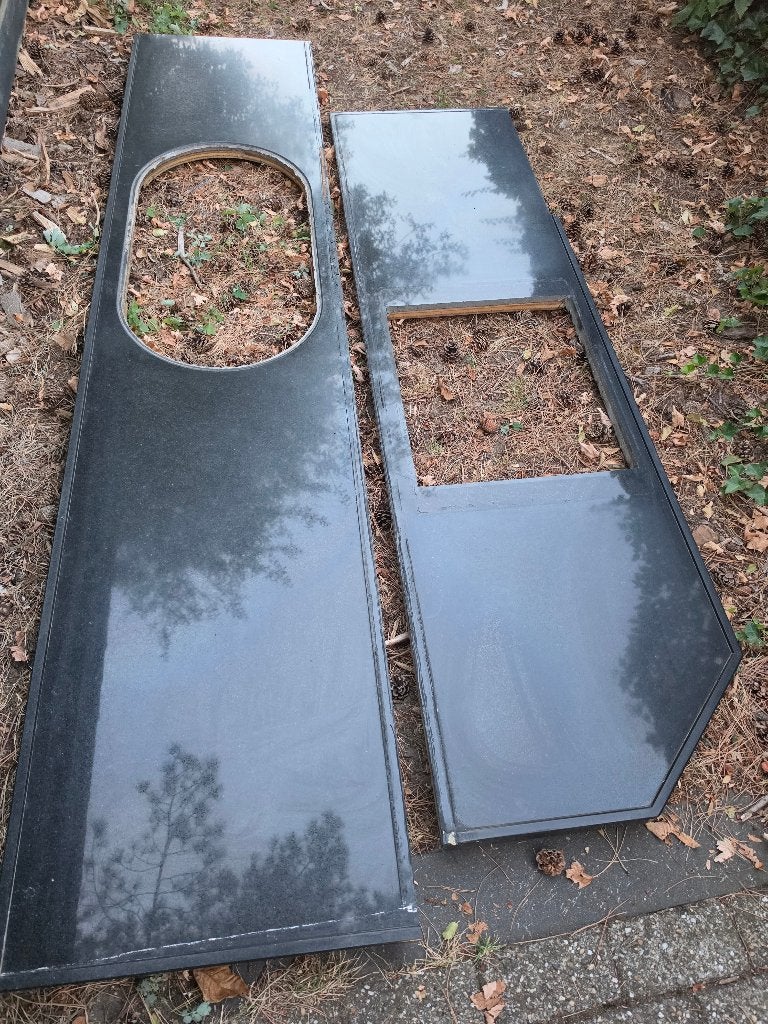 Keukenblad, Ophalen, Gebruikt, 200 cm of meer, Zwart