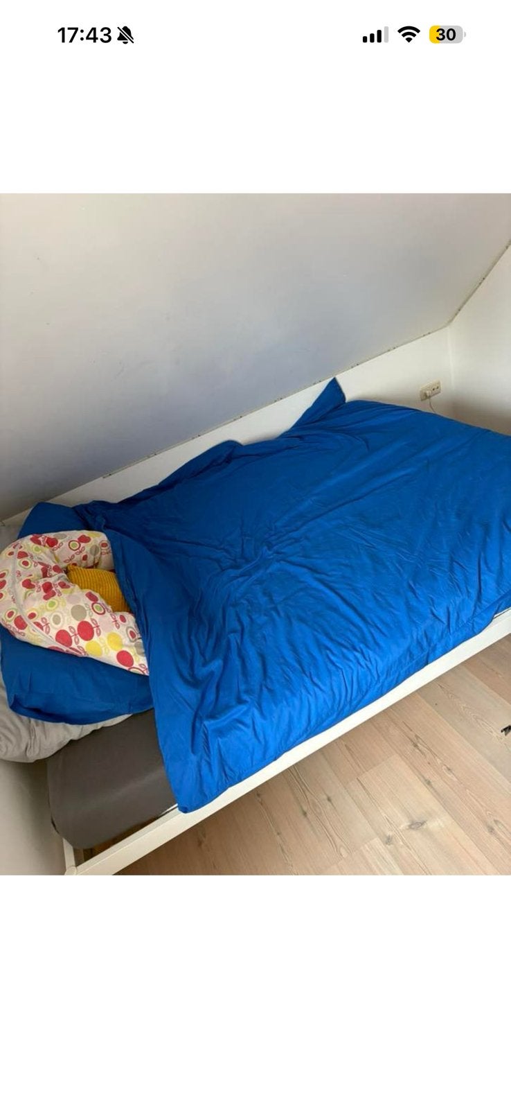 Ikea bed, Wit, Tweepersoons, Ophalen of Verzenden, Zo goed als nieuw