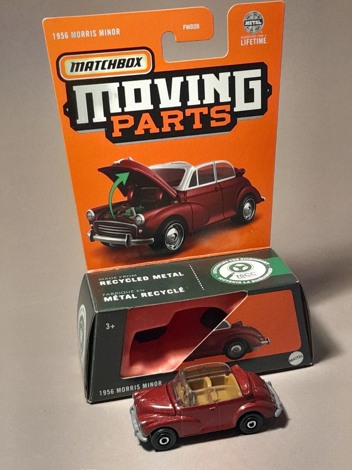 Matchbox 1956 Morris Minor.   Rood.    Matchbox, Ophalen of Verzenden, Nieuw, Auto