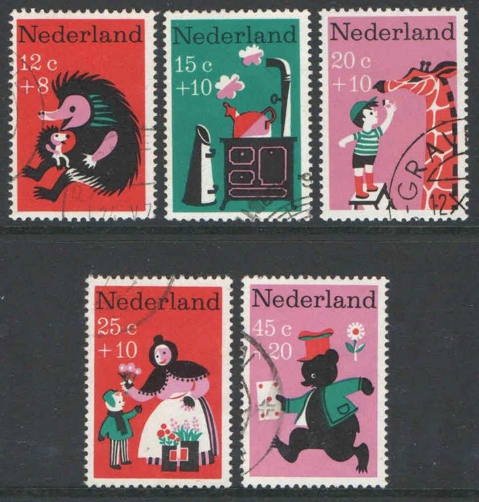 Nederland NVPH nr 894/8 gestempeld Kinderpostzegels 1967, Postzegels en Munten, Postzegels | Nederland, Ophalen of Verzenden, Na 1940