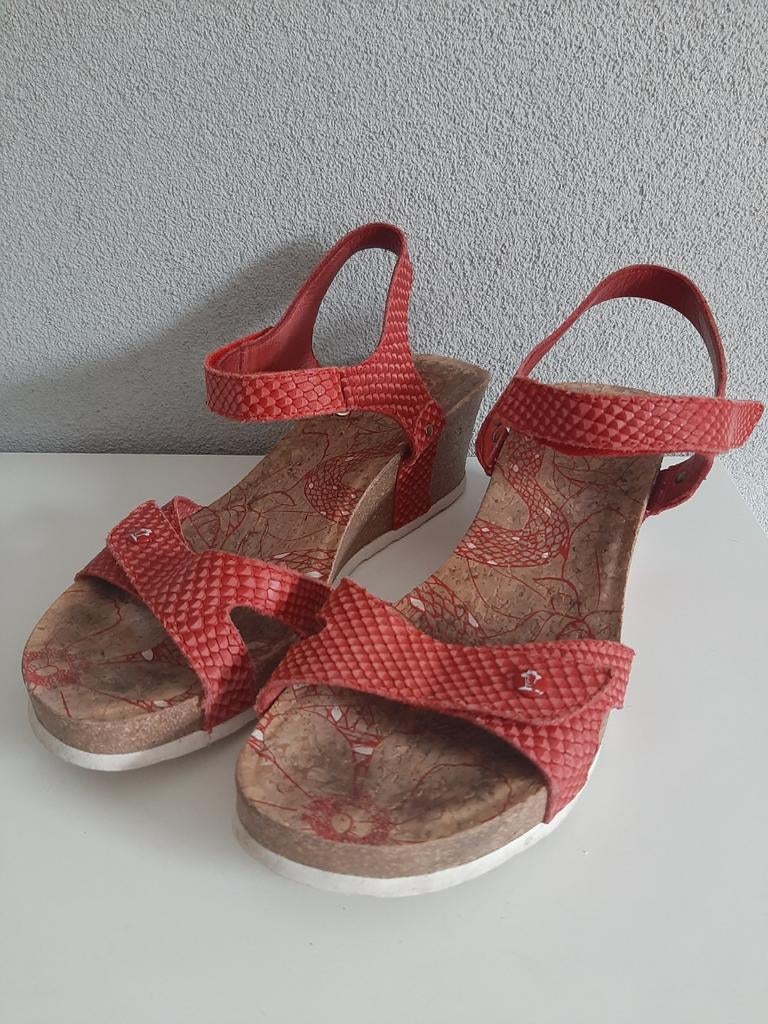 Panama Jack sandalen Julia met sleehak maat 41, Panama Jack, Gedragen, Rood, Sandalen of Muiltjes