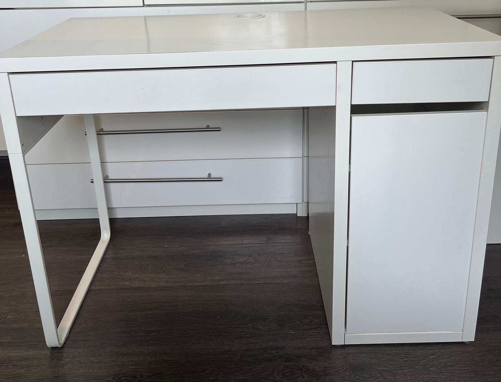 Wit IKEA bureau met opbergruimte, Huis en Inrichting, Ophalen, 105 cm, Gebruikt, 50 cm