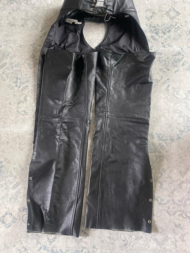 Leren Chaps XL - Motorbescherming over je spijkerbroek, Motoren, Kleding | Motorkleding, Ophalen of Verzenden, Tweedehands, Dames