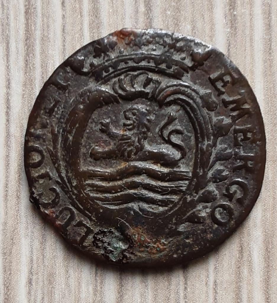 Koperen duit Zelandia 1780 met provinciewapen, Ophalen of Verzenden, Vóór koninkrijk, Overige waardes, Losse munt