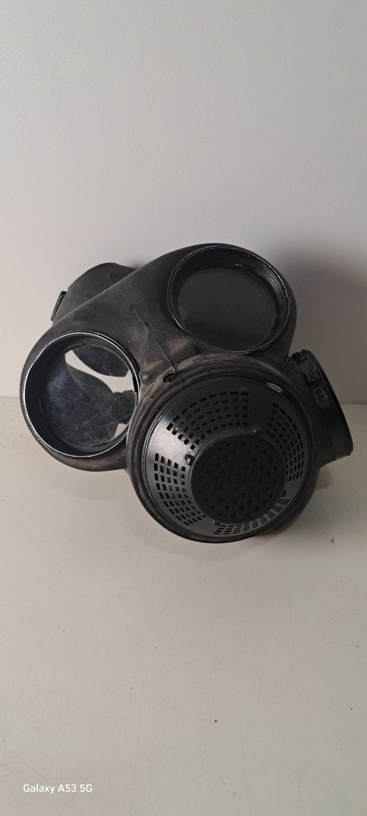 Origineel zwart leger gasmasker - Maat Medium, Verzamelen, Ophalen of Verzenden