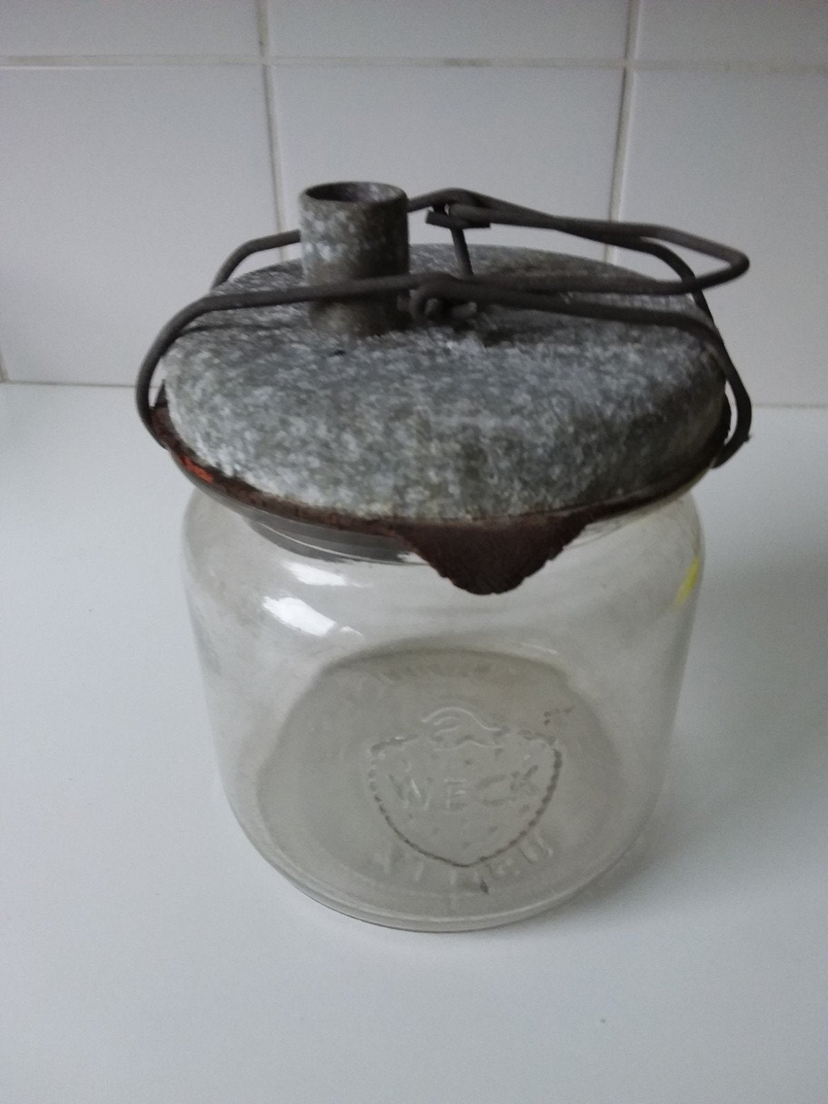 Antieke weckpot weckfles. Originele Weck. Zeldzaam!!, Verzenden
