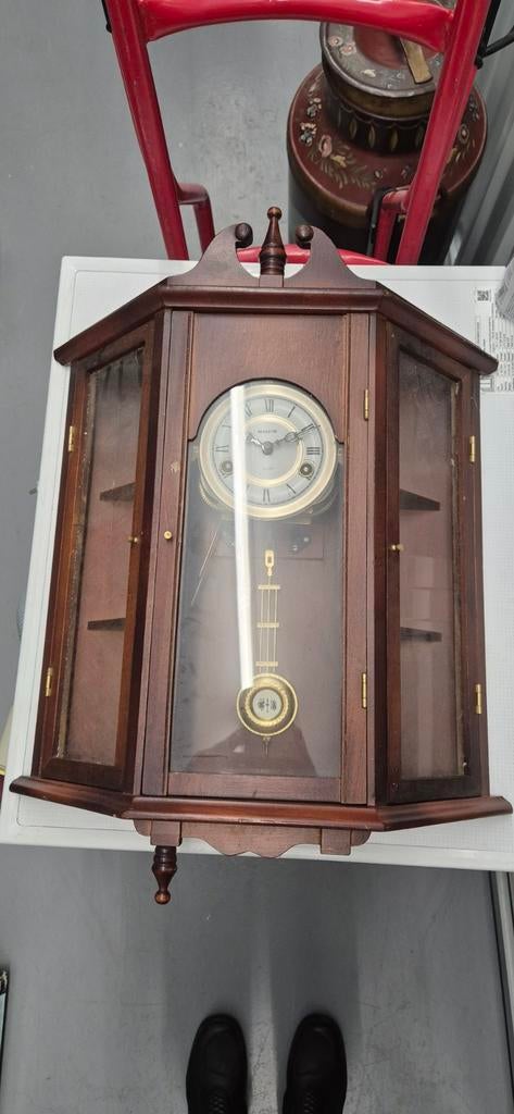 Antieke Regulator Wandklok - 31 Dagen Uurwerk, Antiek en Kunst, Ophalen of Verzenden