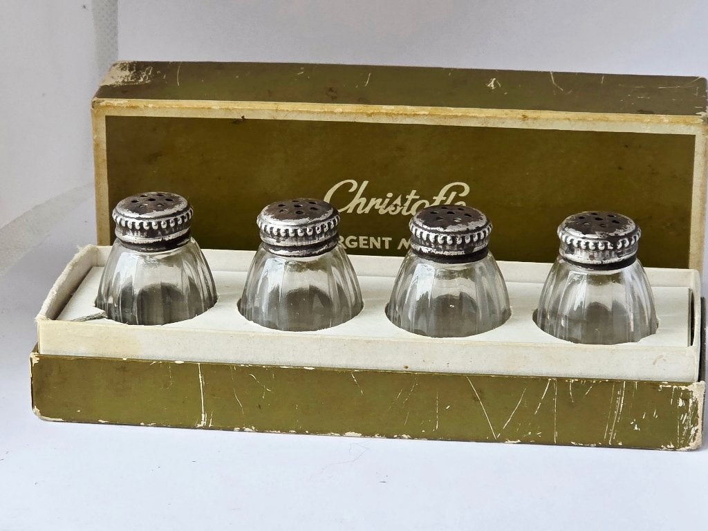 Artdeco Christofle 4 zilveren zoutvaatjes, Ophalen of Verzenden, Zilver