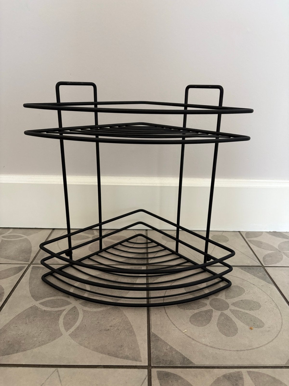 Zwart metalen badkamerrekje voor de douche, hoekmodel, Badkamerrek, Nieuw, Ophalen of Verzenden, Overige merken