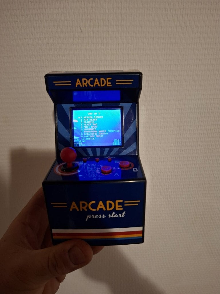 Mini Arcade Machine met 200+ Retro Spellen, Ophalen of Verzenden, Zo goed als nieuw, Puzzelen, Met licht