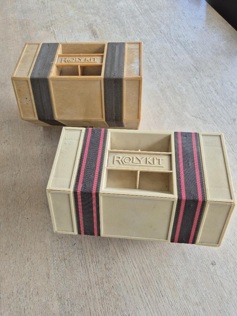 rolykit, 2 stuks vintage opbergsystemen (rond 1975), Ophalen of Verzenden, Gebruikt, Overige vormen, Kunststof