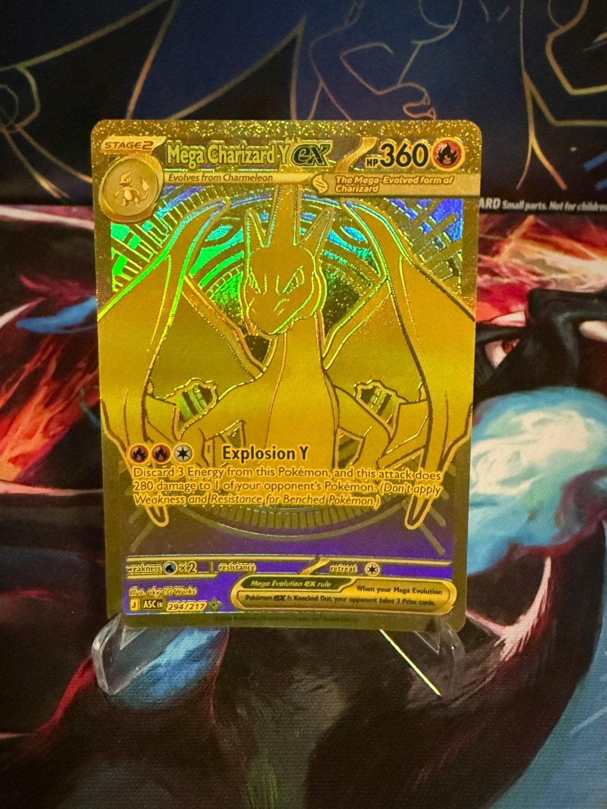 Mega Charizard Y EX Hyper Rare Gold 294/217 Ascended Heroes, Ophalen of Verzenden, Zo goed als nieuw