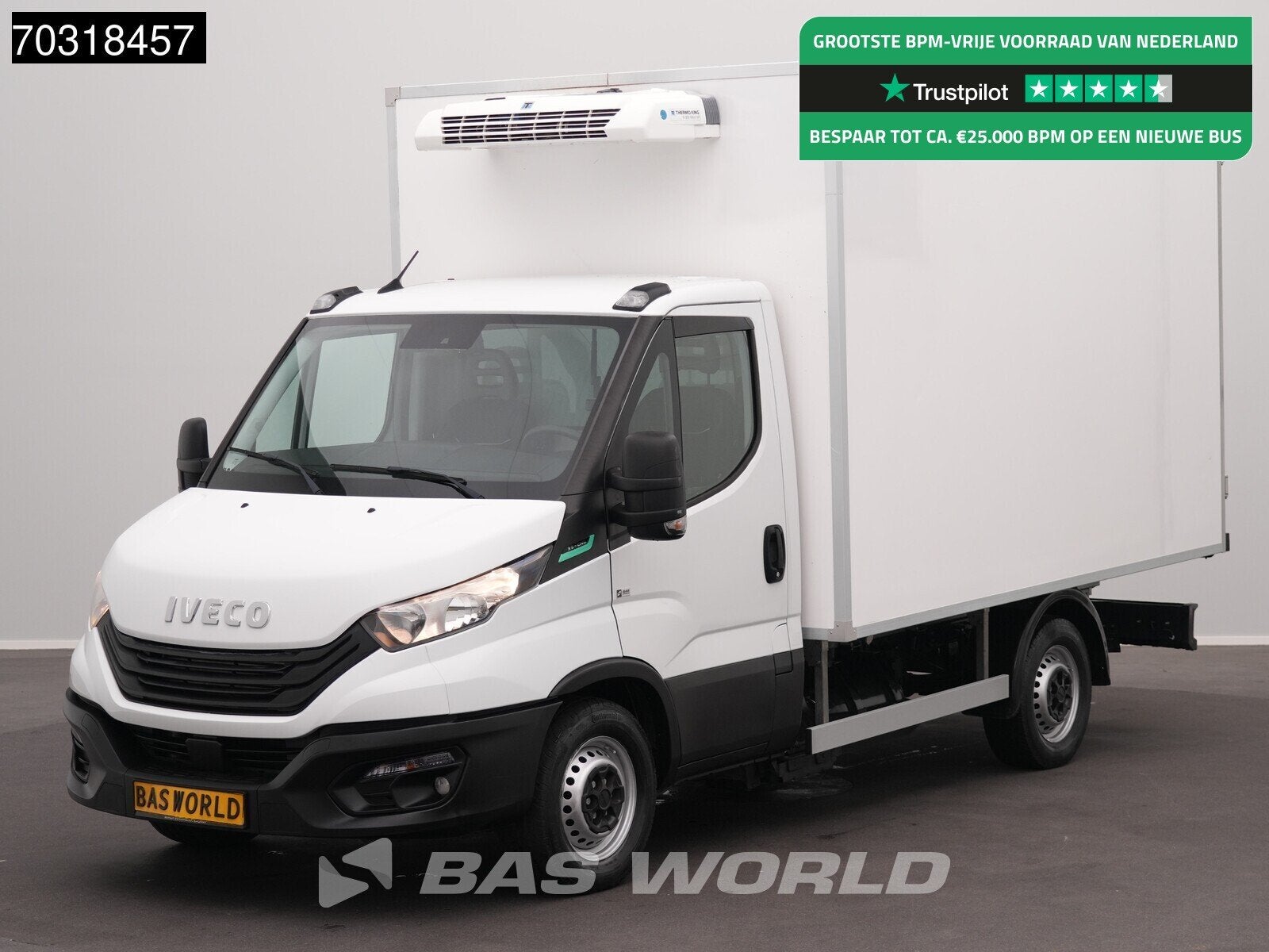 Iveco Daily 35S14 3.0L CNG Zijdeur Koelwagen Thermo King V-3, Auto's, Gebruikt, Euro 6, 4 cilinders, 3155 kg
