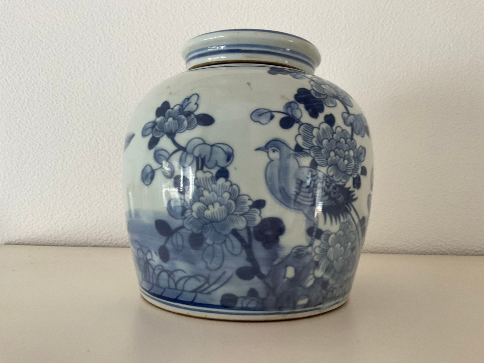 Antieke Chinese gemberpot met deksel, geen beschadigingen, Ophalen of Verzenden