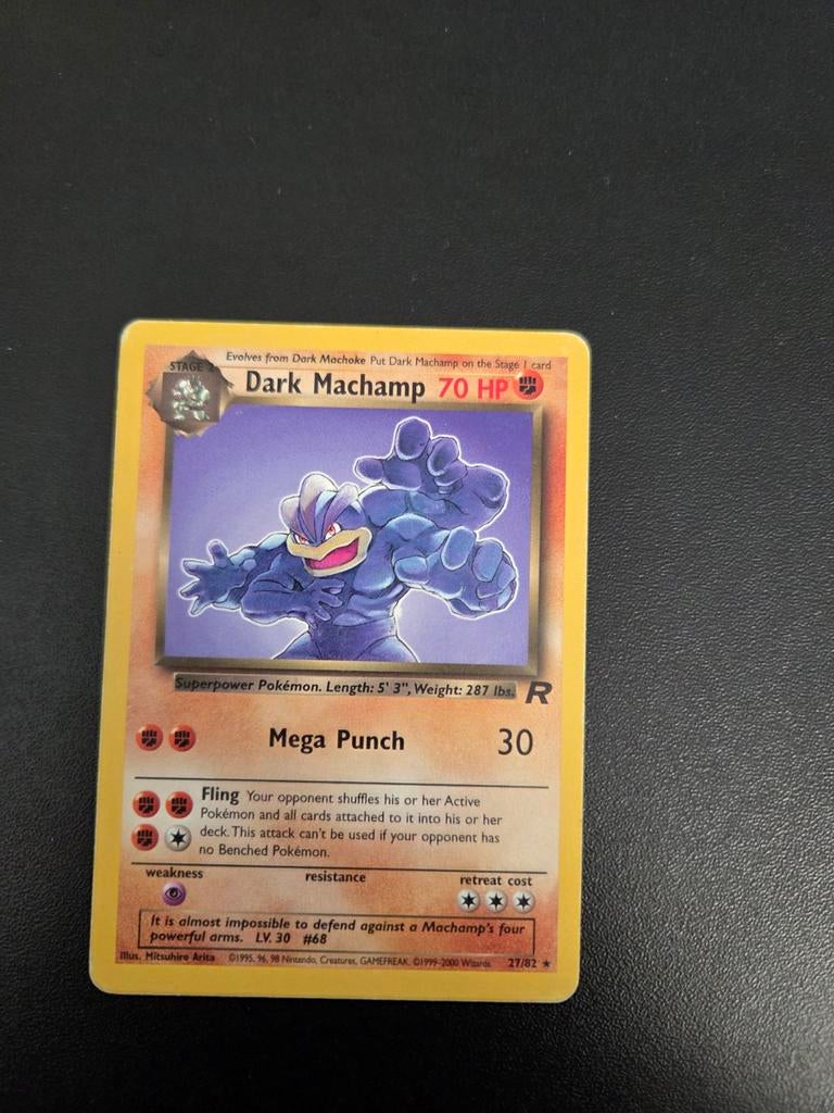 Dark Machamp Pokémon kaart (27/82), Ophalen of Verzenden, Gebruikt, Losse kaart