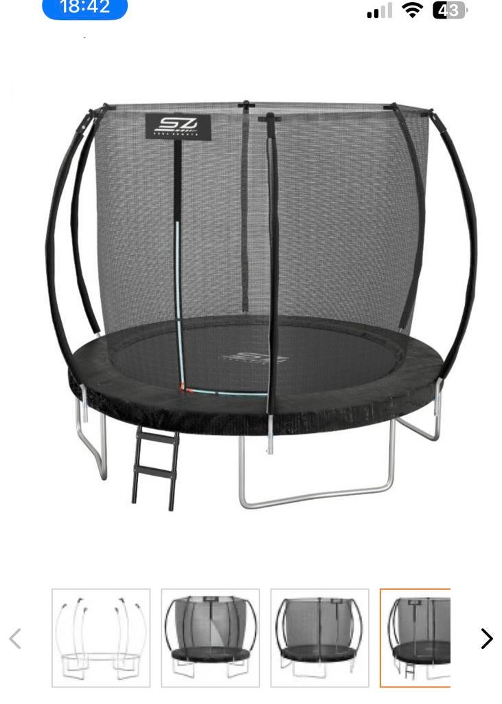 Trampoline 244 cm met veiligheidsnet en beschermhoes, Kinderen en Baby's, Speelgoed | Buiten | Trampolines, Ophalen of Verzenden
