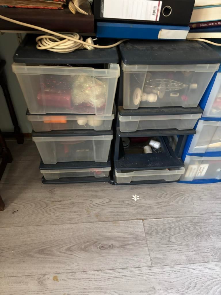 Opbergboxen met lades  vol knutselspullen, Ophalen, Zo goed als nieuw, Overige thema's, Overige typen