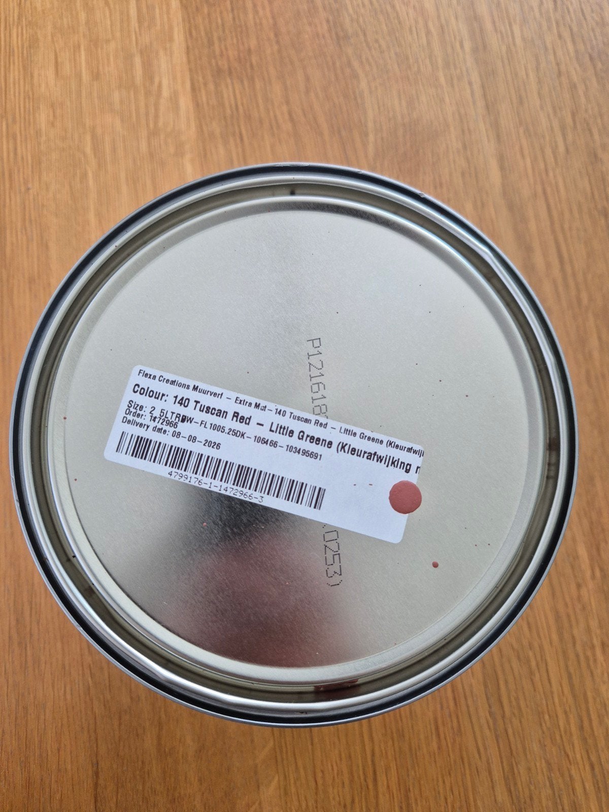 Flexa creations extra mat, kleur: Tuscan Red 2,5 liter, Overige kleuren, Nieuw, Ophalen of Verzenden, Verf