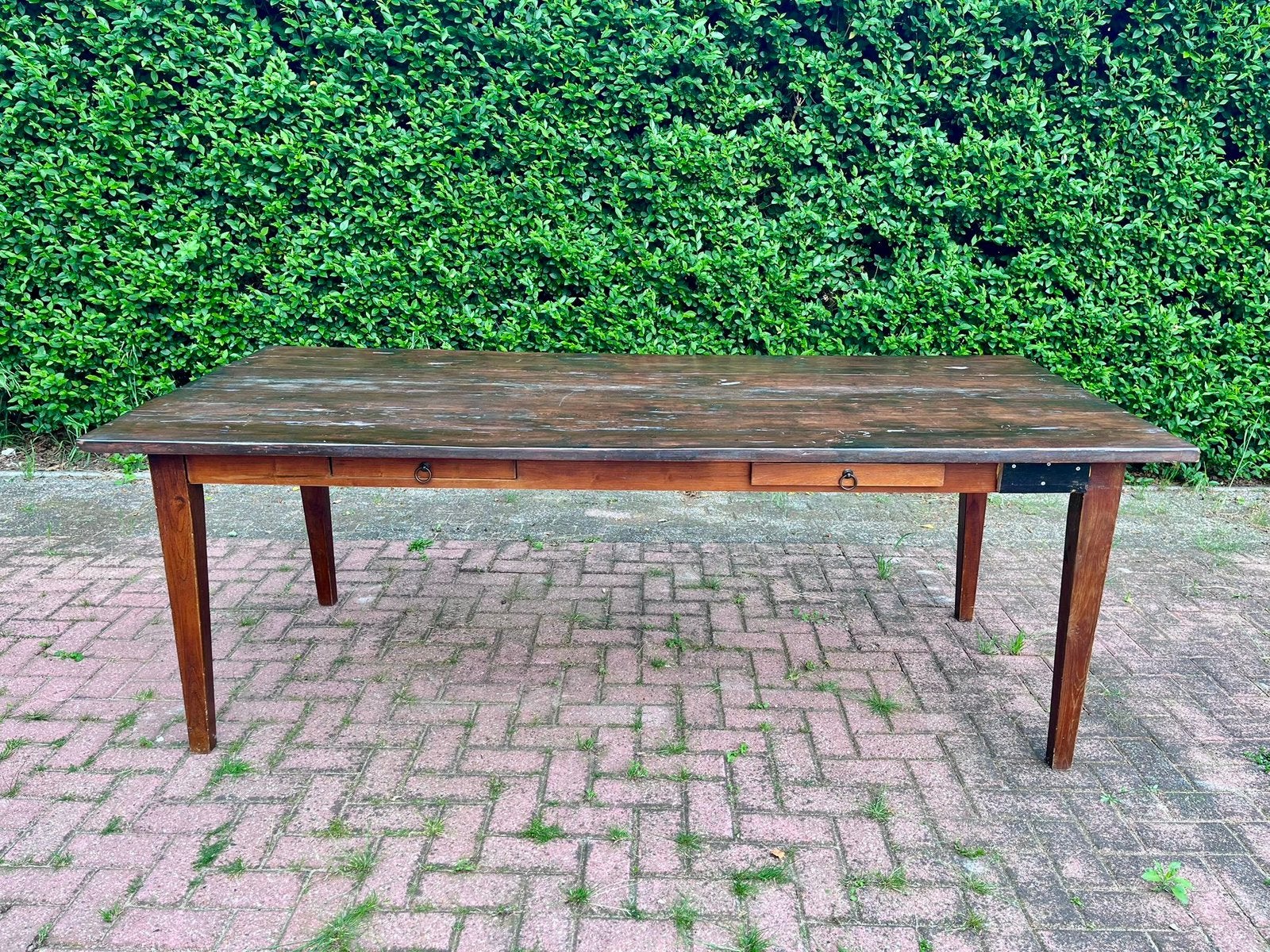 Grote houten eettafel opknapper/ook alleen blad te gebruiken, Antiek en Kunst, Antiek | Meubels | Tafels, Ophalen