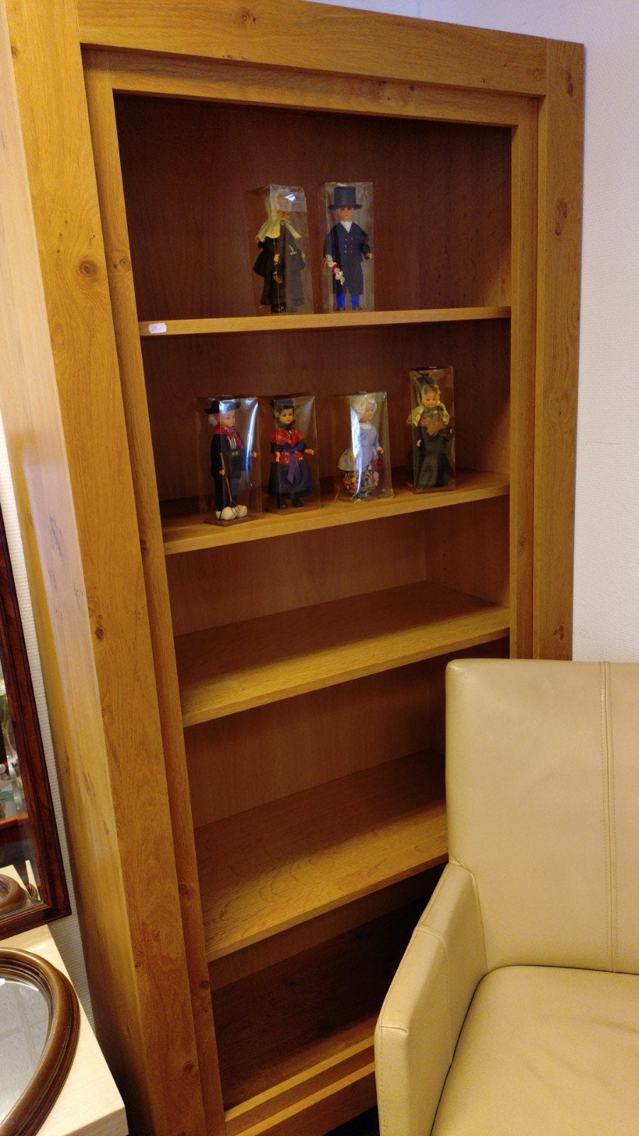 BOEKENKAST, licht eiken, Ophalen, Met plank(en), Gebruikt, 50 tot 100 cm