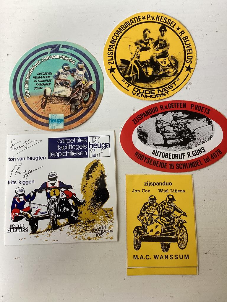 5 stickers Zijspannen/zijspanduo, Verzenden, Zo goed als nieuw, Sport