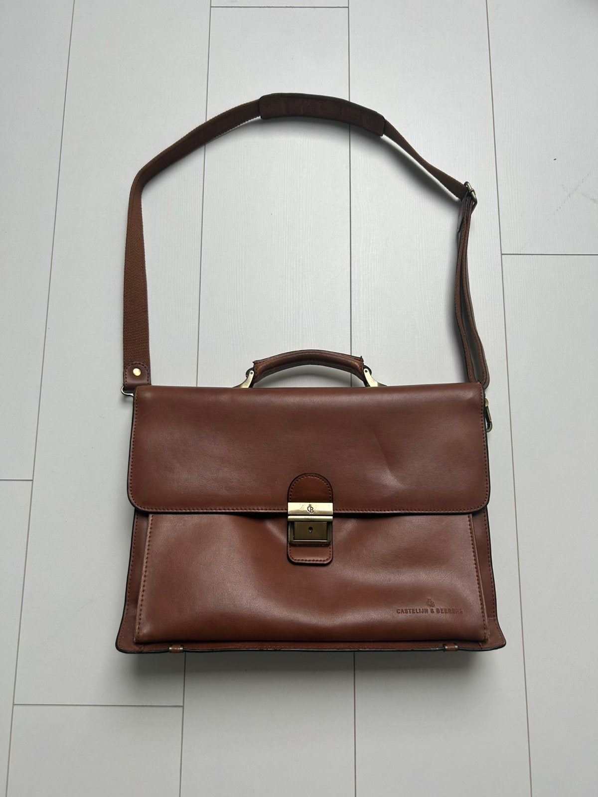 Castelijn & Beerens leren (akte)tas, Ophalen, 15 inch, Klepsluiting, Aktetas